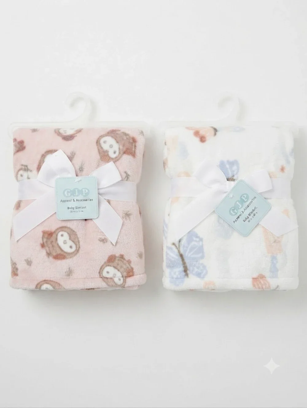 NWT CJP Baby Girl Blankets Set of 2